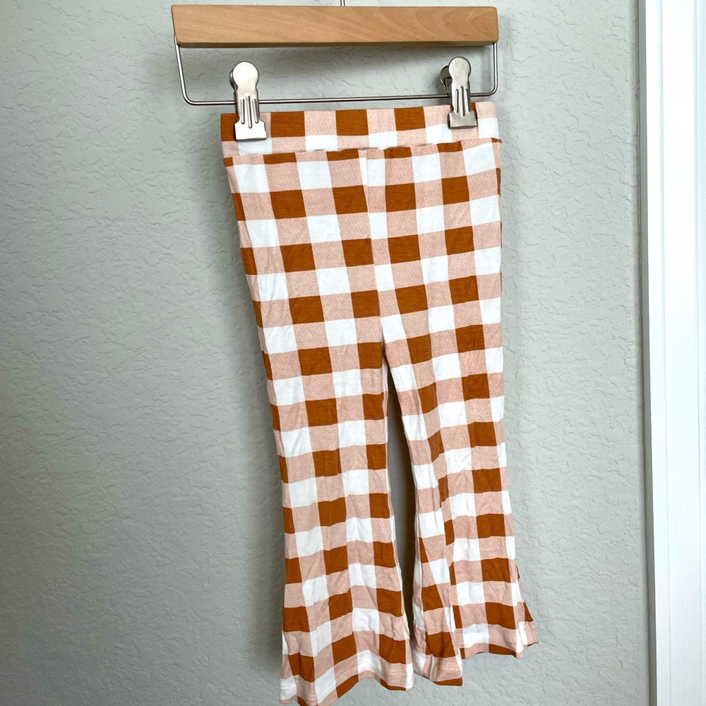 KateQuinn Flare Orange Checkered Pants 18/24m